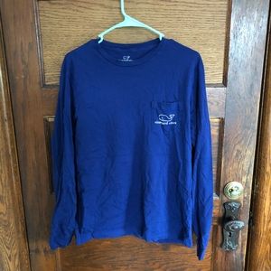 Vineyard Vines Navy Long Sleeve Pocket Tee
